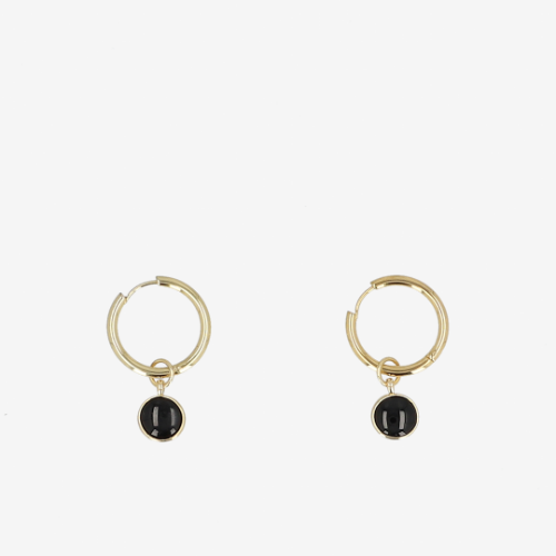Onyx Charm One Touch Earrings